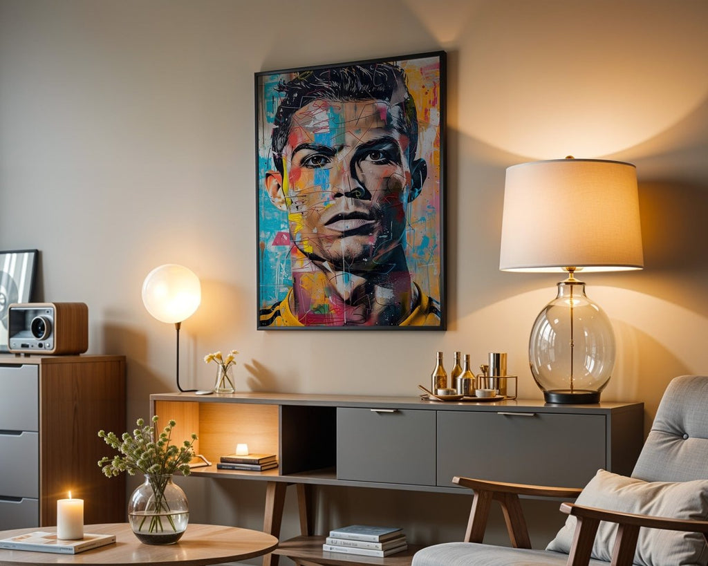 Street Art Fußball Legende Ronaldo · Pop Art Wandbild · Modernes Graffiti Poster ohne Rahmen